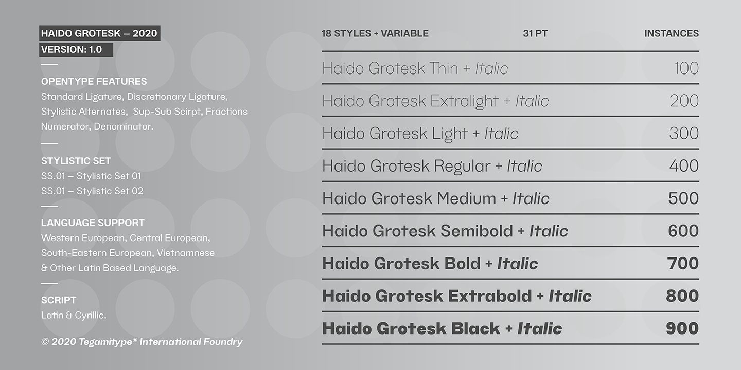 TG Haido Grotesk Thin Italic Font preview